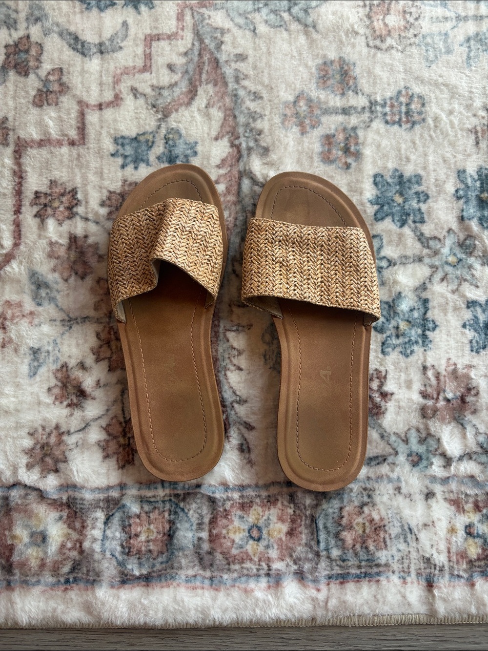 Soda Tan Woven Slide Sandals